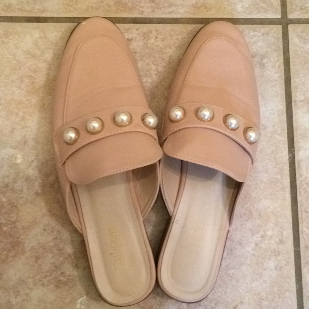 Pink slip on shoes
